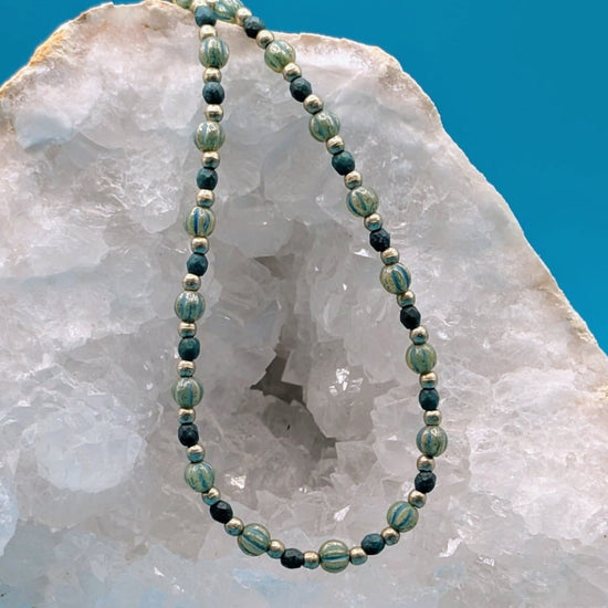 GLN4042 Turquoise washed melon silver - Neqromance