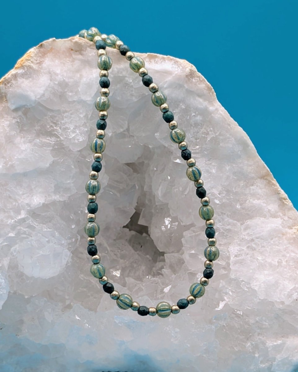 GLN4042 Turquoise washed melon silver - Neqromance