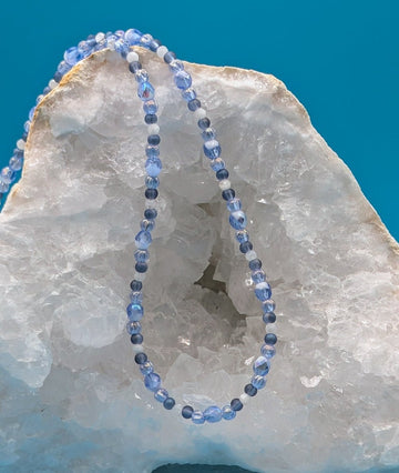 GLN4048 AB wash blue czech glass and melon - Neqromance