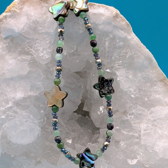 GMN5014 Green Adventurine Abalone Silver - Neqromance