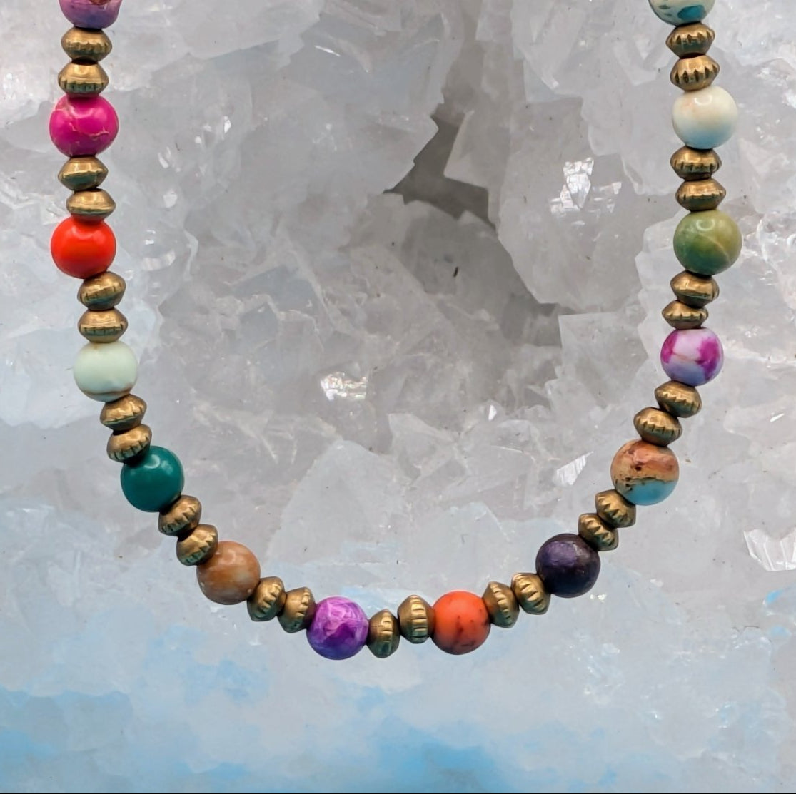 Multi - colored gems necklace - Neqromance