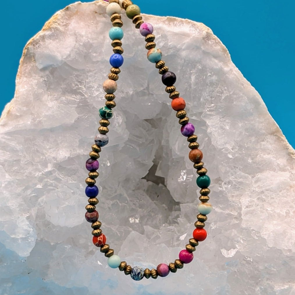 Multi - colored gems necklace - Neqromance