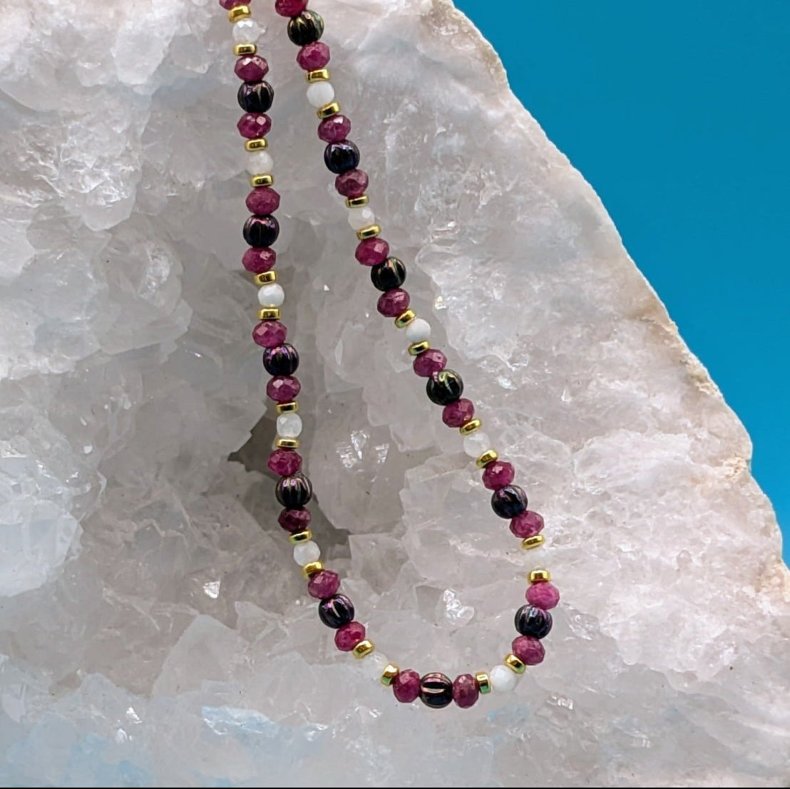 Ruby & Moonstone necklace - Neqromance