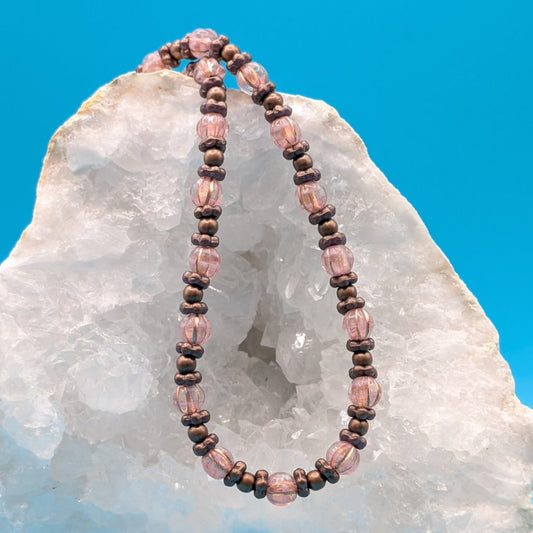 Peach and Bronze necklace - Neqromance