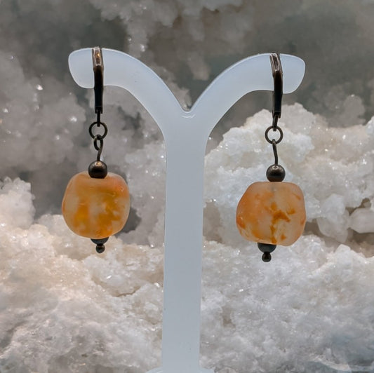 large orange bead earrings - Neqromance