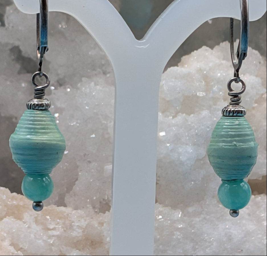 Aqua & Ammozonite earrings - Neqromance