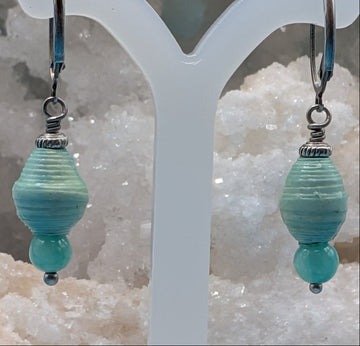 Aqua & Ammozonite earrings - Neqromance