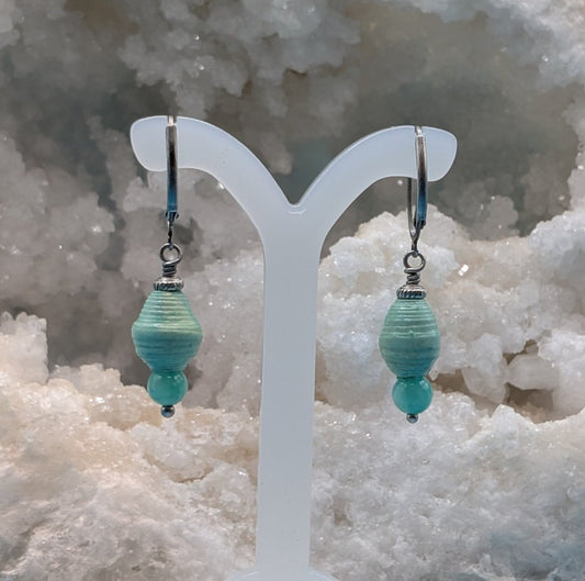 Aqua & Ammozonite earrings - Neqromance