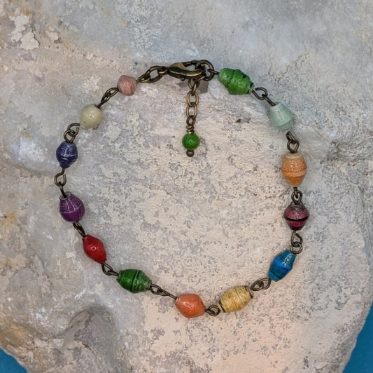 Multi - colored paper bead bracelet - Neqromance