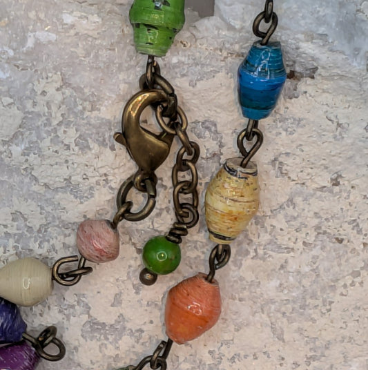 Multi - colored paper bead bracelet - Neqromance