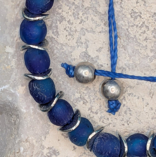 Blue & Silver Recycled bracelet - Neqromance