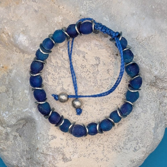 Blue & Silver Recycled bracelet - Neqromance
